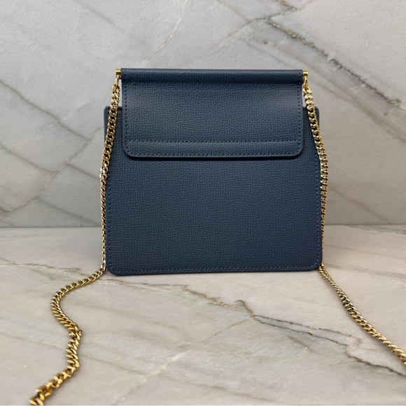 Polene Numero Sept Mini Handbag in Rare Blue Textured Leather - Picture 3 of 13